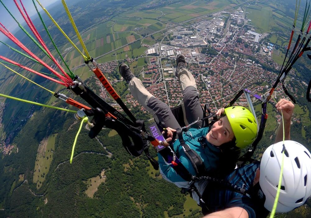 Polet z jadralnim padalom v tandemu / Paragliding in tandem
